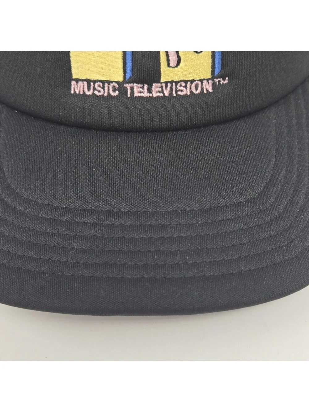 MTV Music Television American Eagle Trucker Hat Cap Black Mesh Snapback